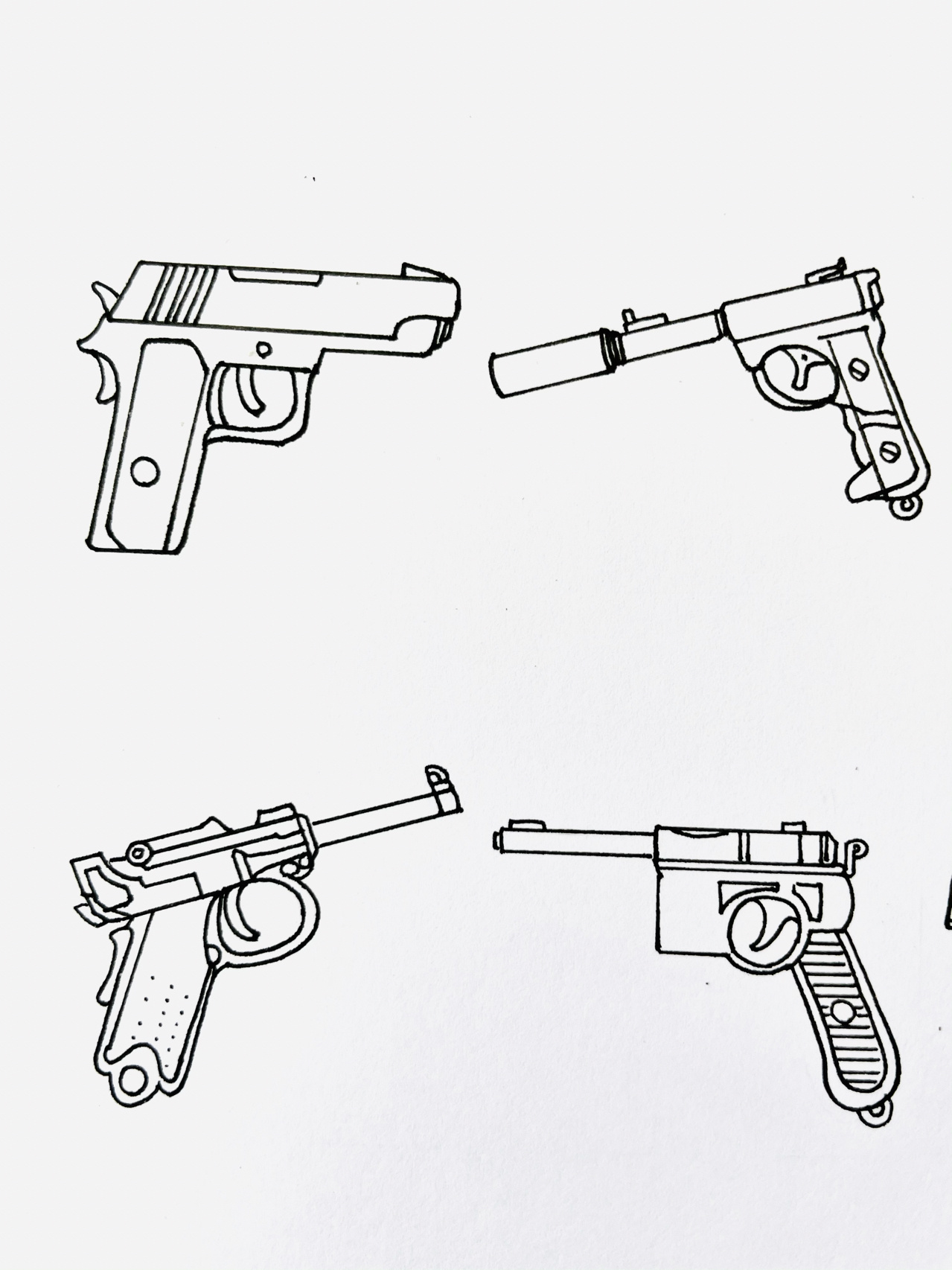 简笔画的枪简单图片