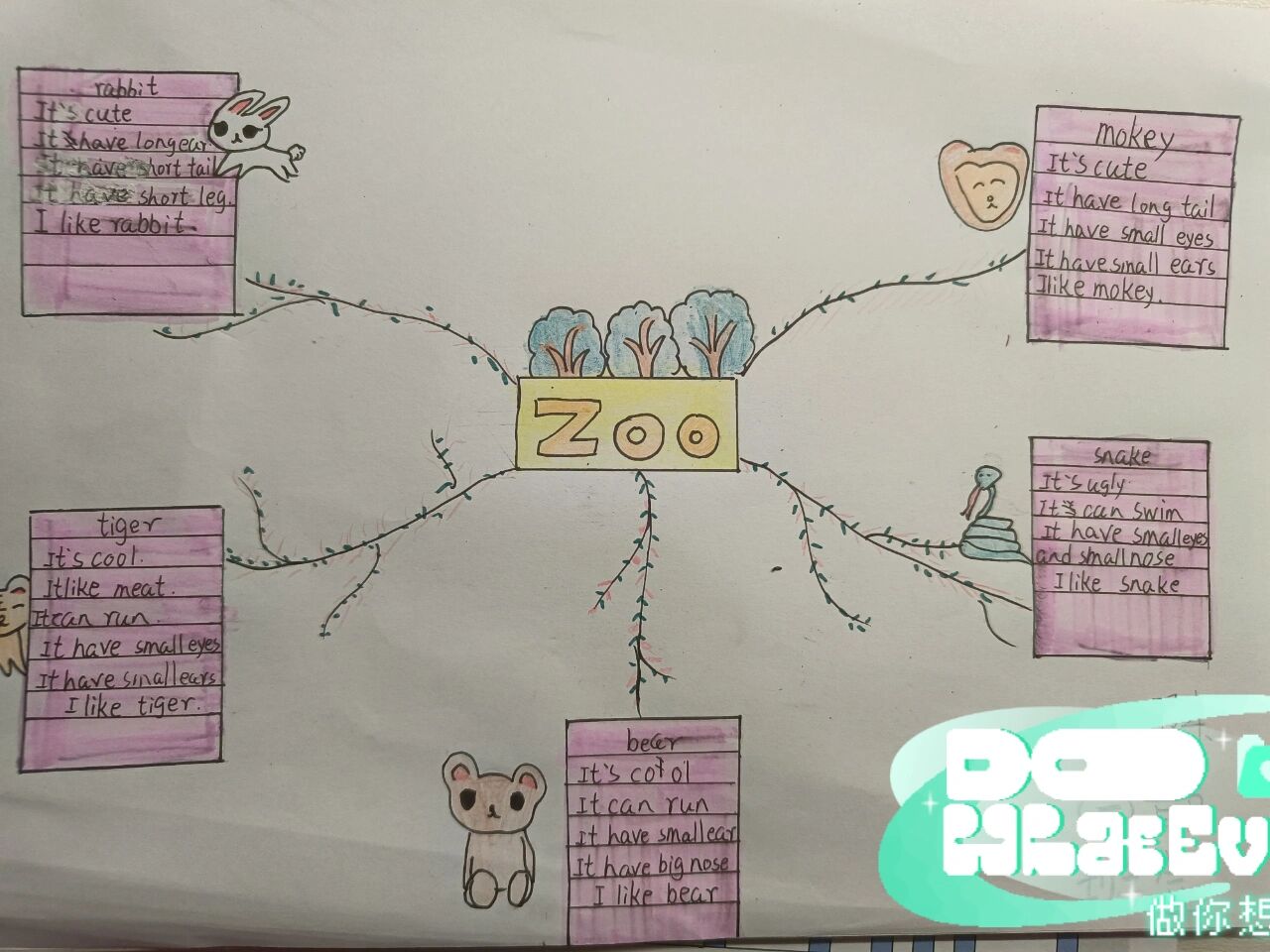 思维导图-三年级英语动物园