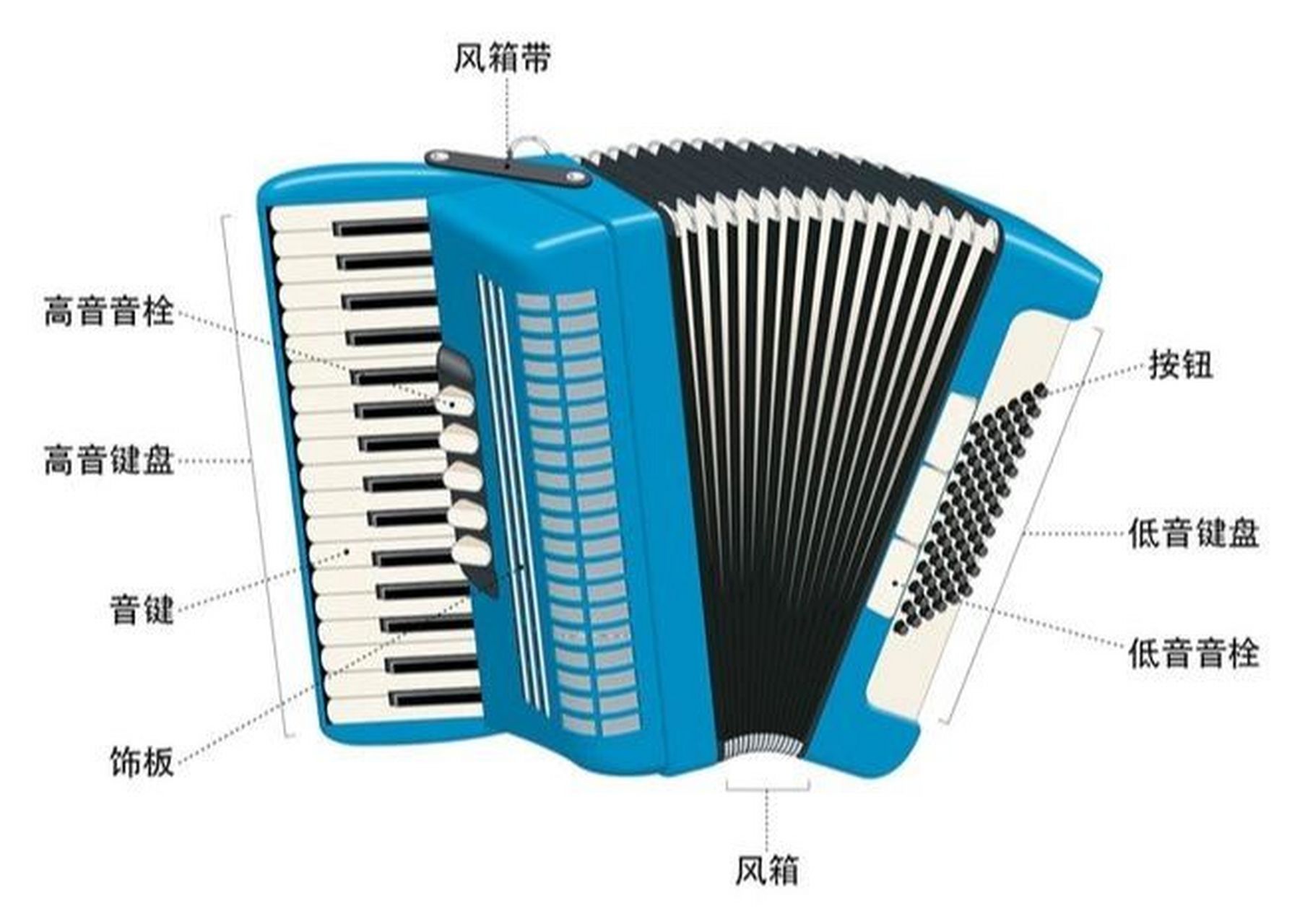 手风琴入门(1) 手风琴入门教程 第一节 认识手风琴 手风琴有很多组件