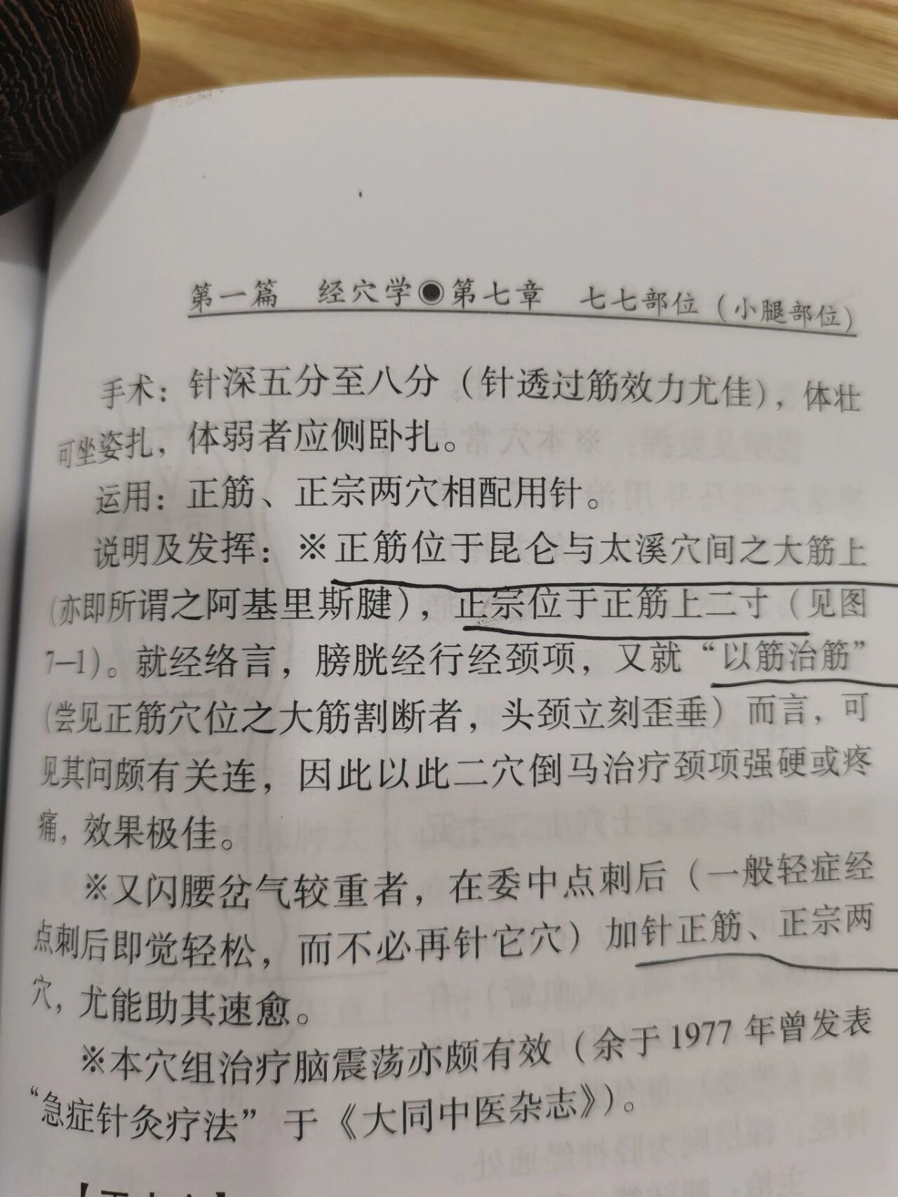 董氏针灸,正筋,正宗两穴