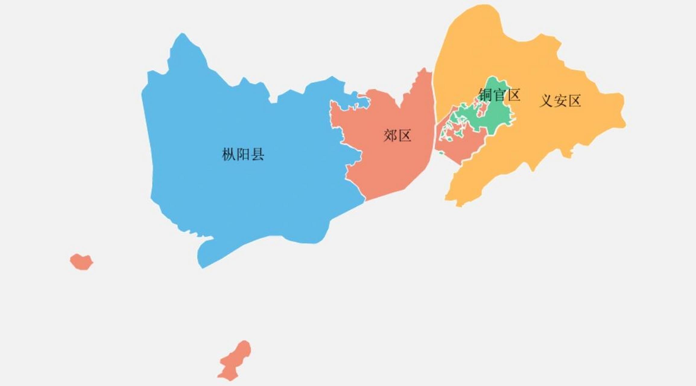 安徽省各市政区图(十二):铜陵市 铜陵市总面积0.