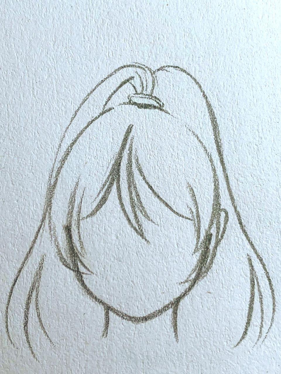 56615步751505正面高马尾画法也来啦 如图加油练习呀 还有