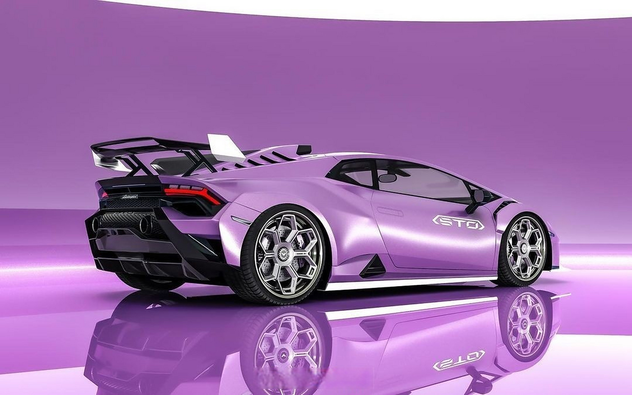 vorsteiner紫色的兰博基尼huracan sto.
