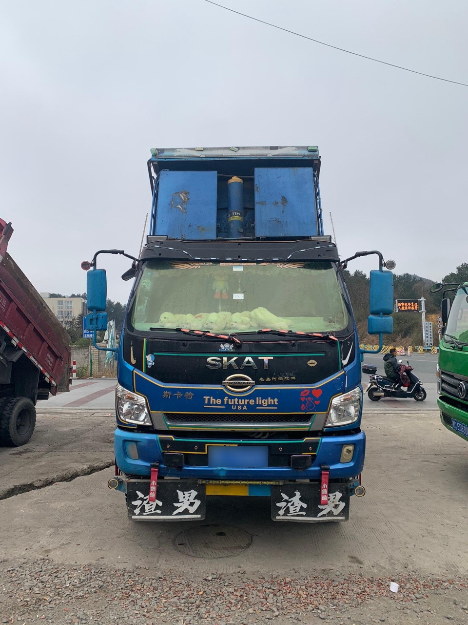 拿下网红斯卡特一台4108前顶十挡重汽轮边桥4.2货箱90轮胎