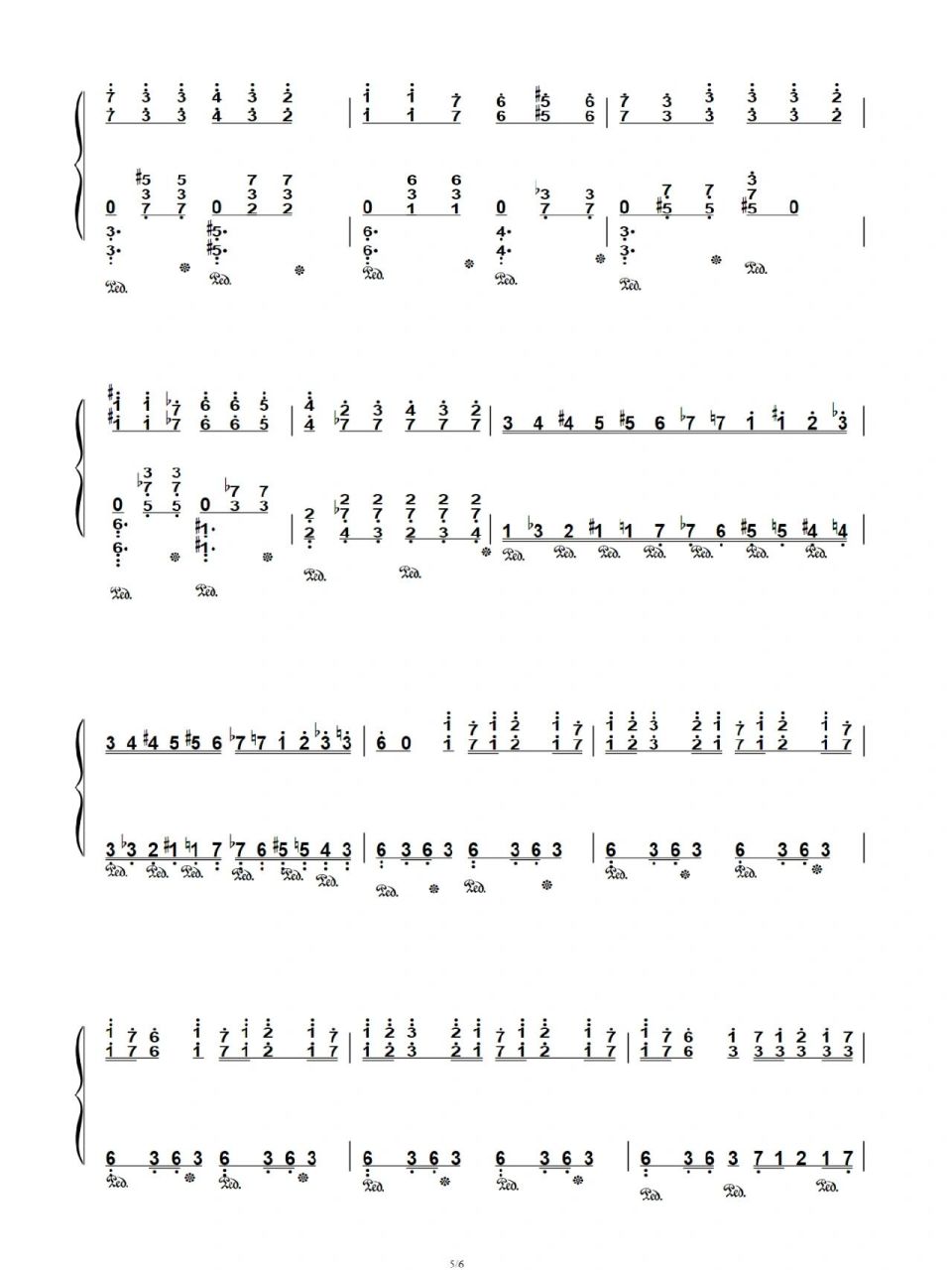 《钟》李斯特&钢琴简谱 简易版