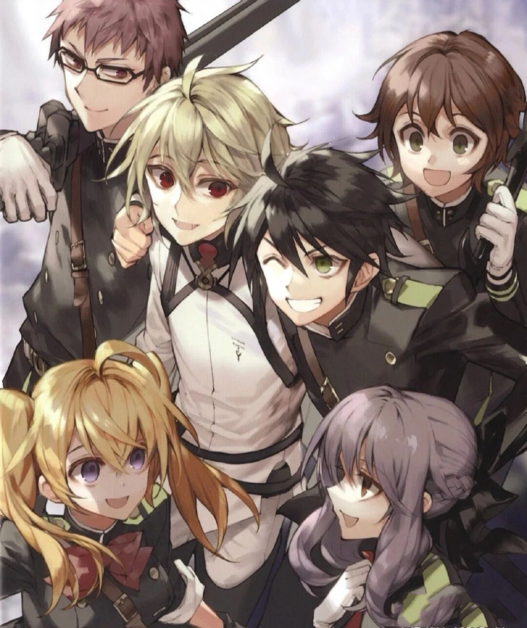 终结的炽天使合照 一直看着最近更新的漫画,有被虐到,看点治愈的合照