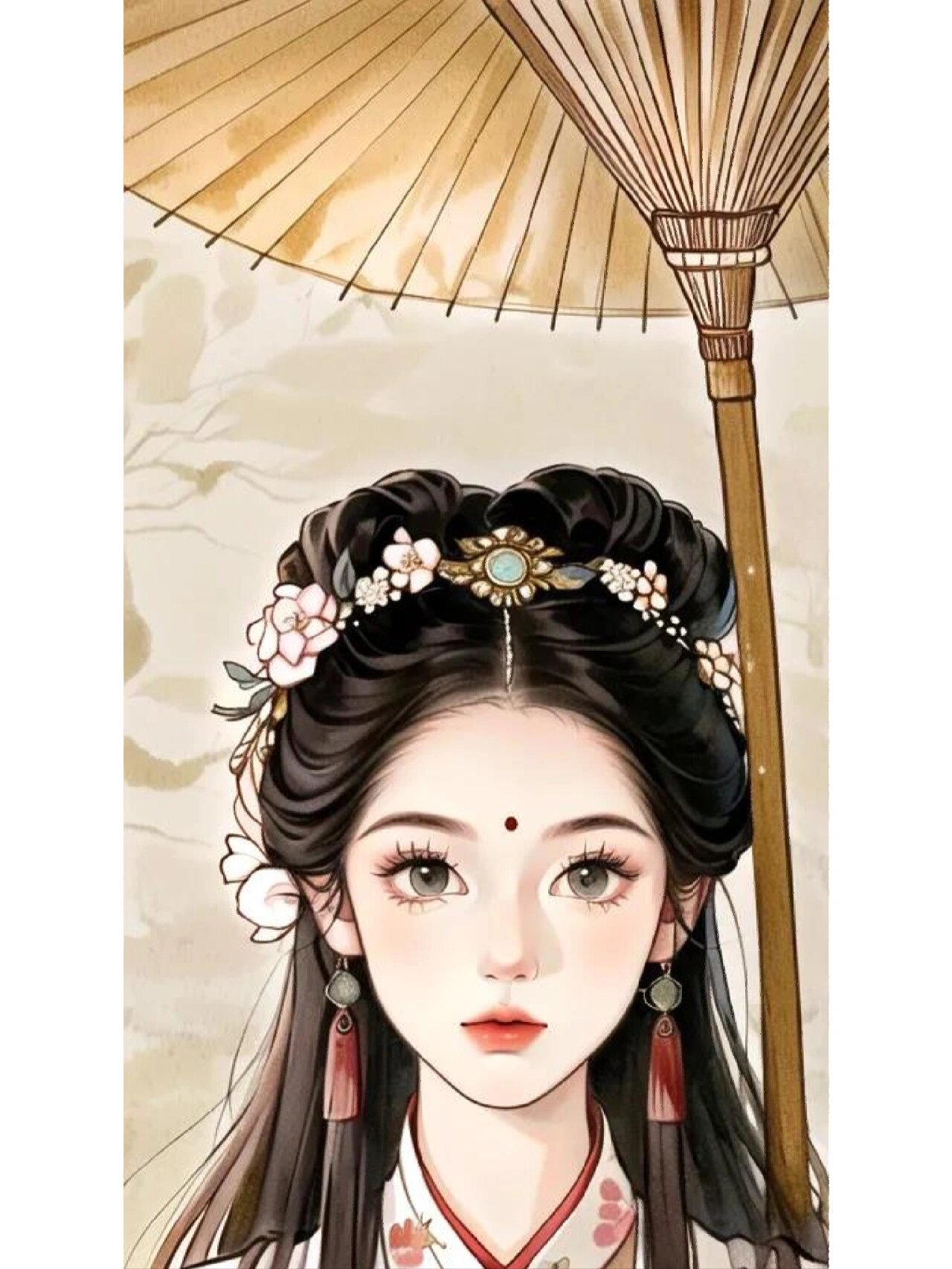 中国古风汉服女子,动漫二次元绘画人物