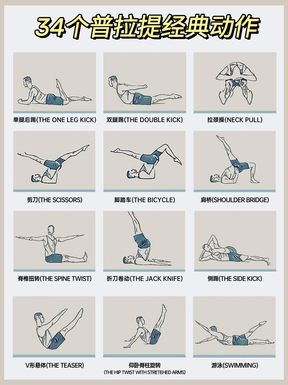 34个普拉提经典动作97还不偷偷收藏起来75 吐血整理的366466