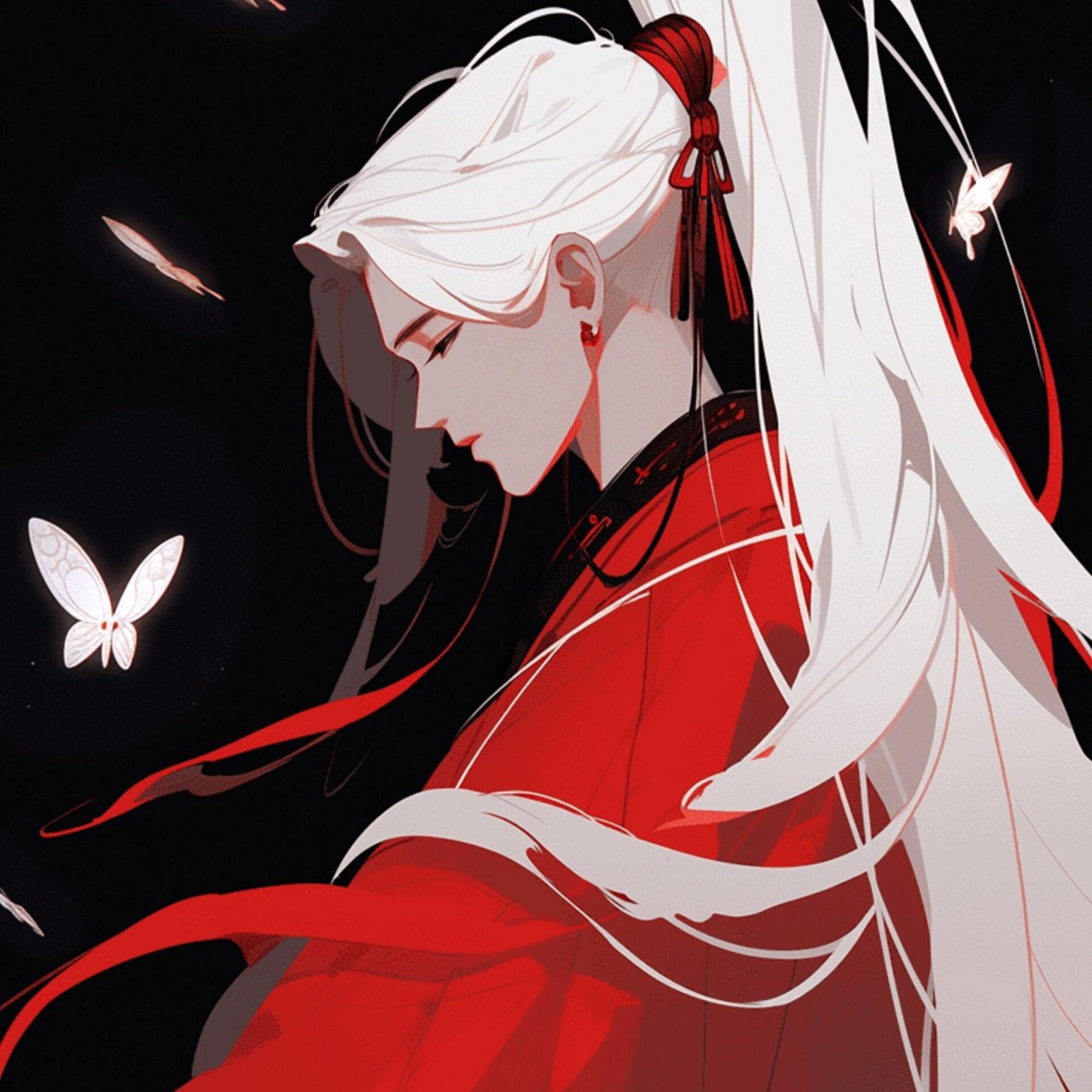 白发红衣|情侣头像