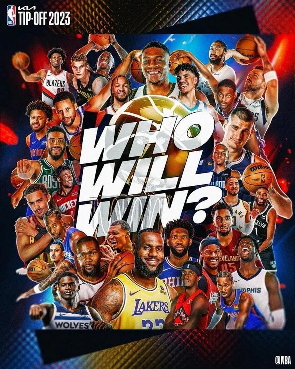 nba新赛季海报:谁将问鼎冠军? 看上去,詹姆斯的影响力依然在线