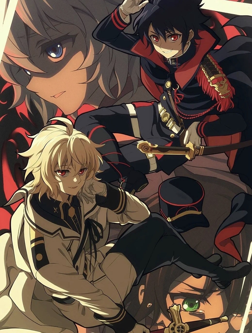 终结的炽天使『壁纸』 太爱这三张图片了特别是第一张,好卡哇伊