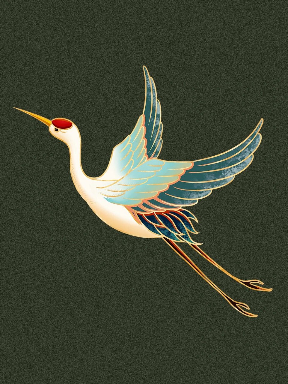 94国潮中国风手绘仙鹤06元素免扣png hello!