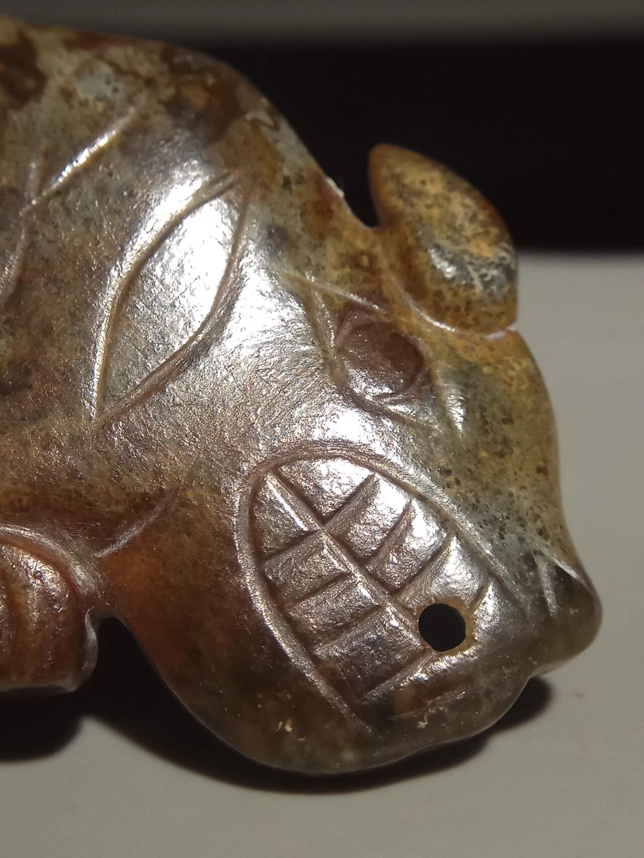 高古玉 商周玉器 西周 青玉 片雕玉虎 虎形