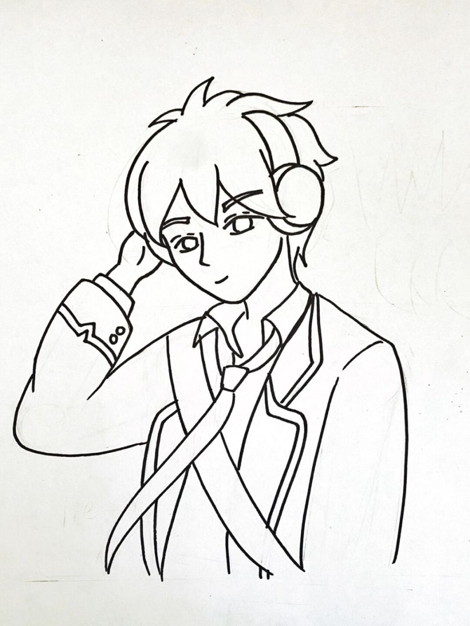 动漫男生 听音乐的男孩动漫#卡通画# #马克笔# #儿童画# #动漫# #动漫