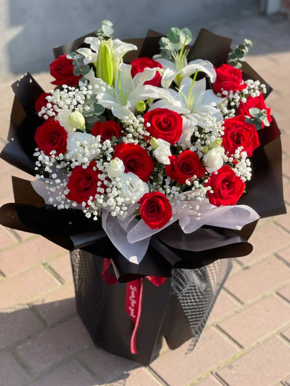 生日花束 夏至已至,生日快乐 百合玫瑰花束,红色系红玫瑰花束,向日葵