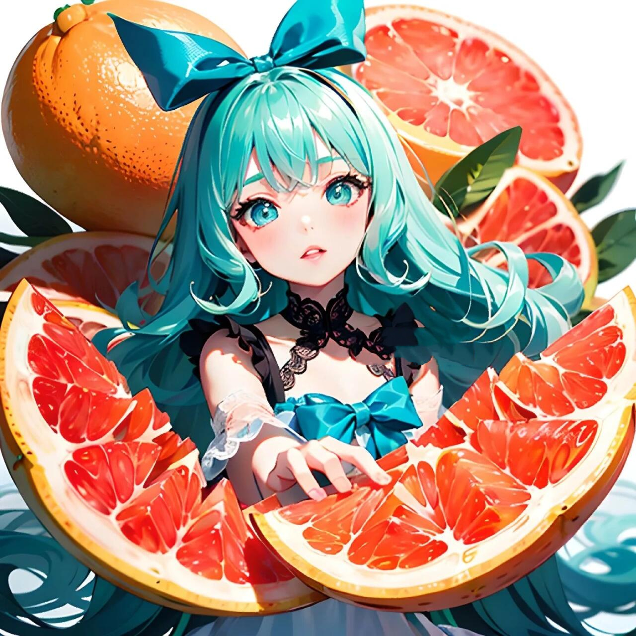 水果系列之西柚女孩头像