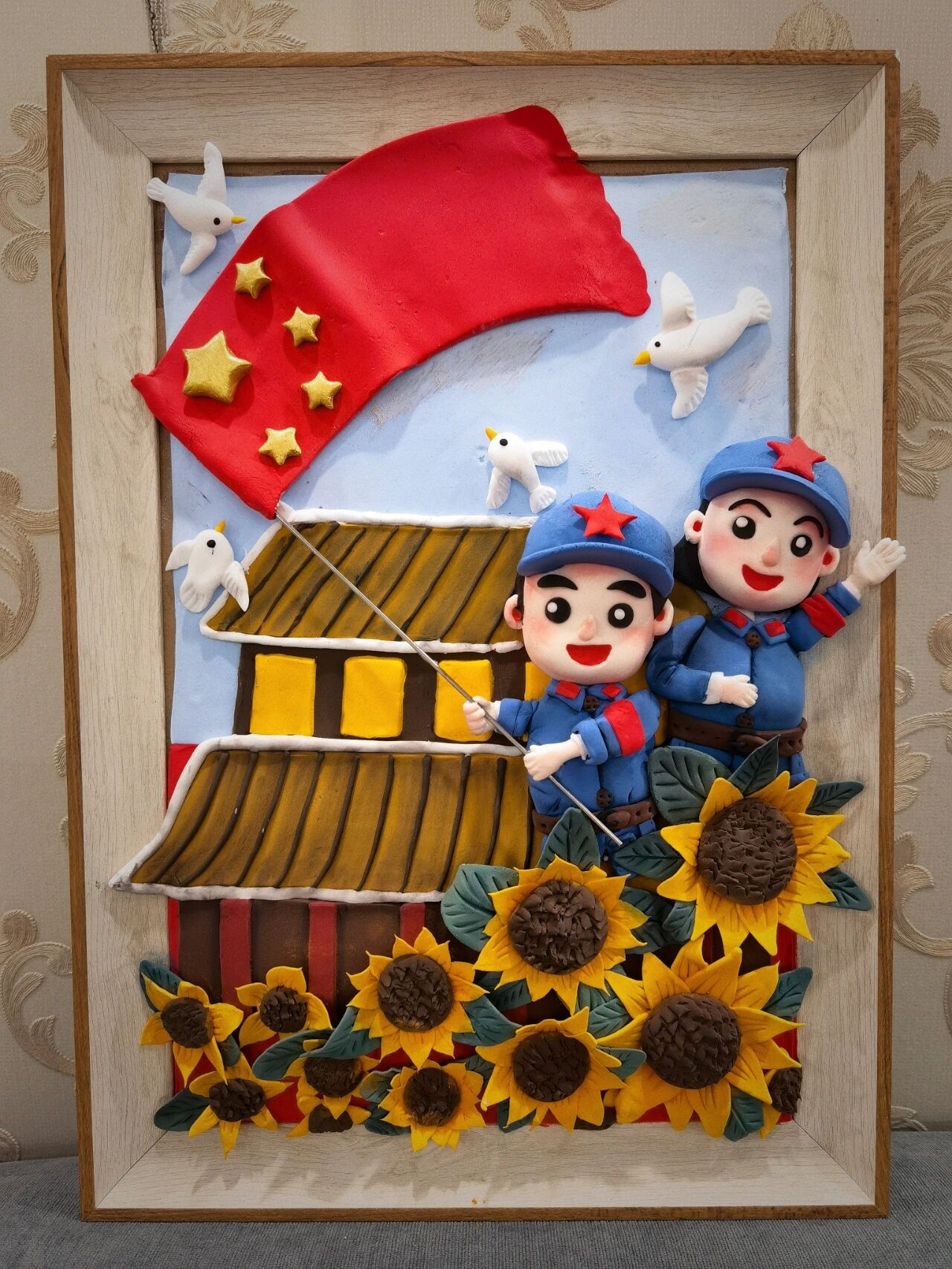 小红军黏土立体画 制作过程在上一篇笔记,非原创,原创是!