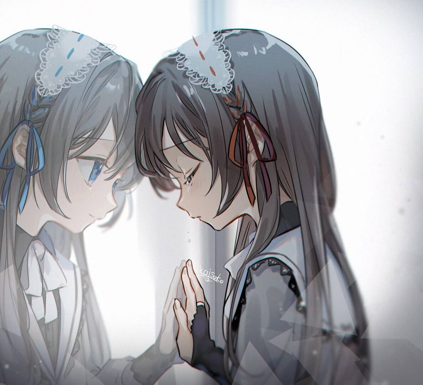 治愈系少女插画96镜中的另一个自己是什么样 插画欣赏78 画师「界