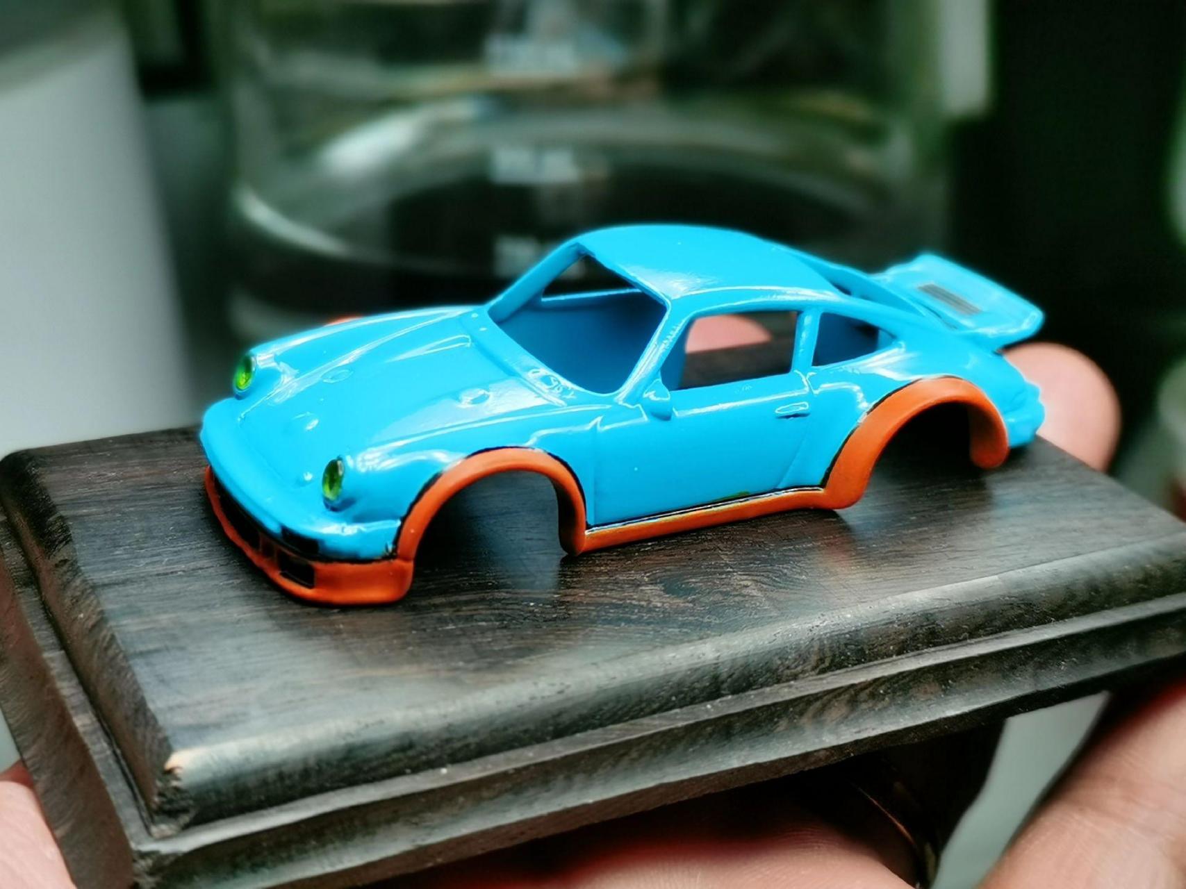 保时捷934海湾石油配色涂装 涂装  风火轮 小比例车模 保时捷