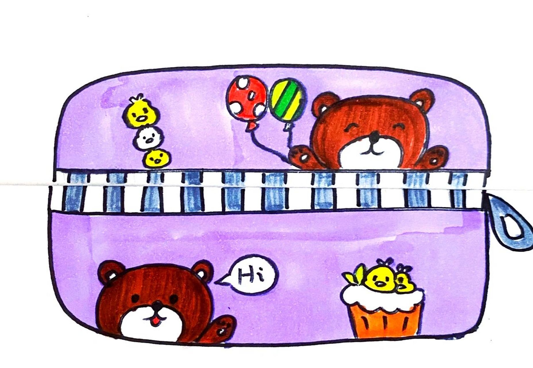 铅笔盒创意画 #马克笔# #卡通画# #儿童画# #创意画# #儿童创意画