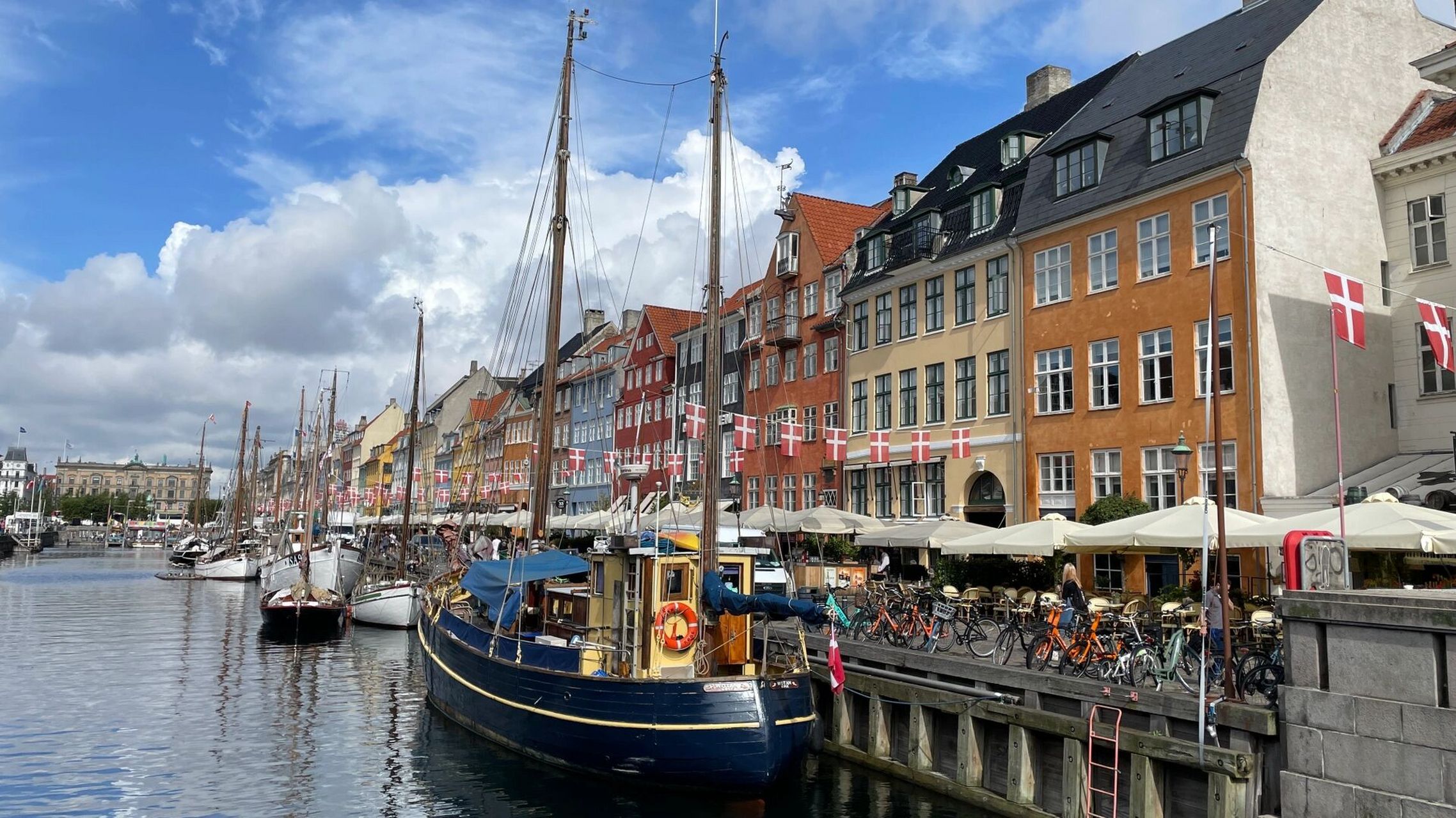 denmark 丹麦 9996 哥本哈根新港 新港nyhavn是夏天傍晚人们最