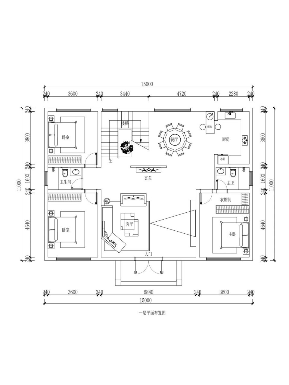 12×15房屋设计图二层图片