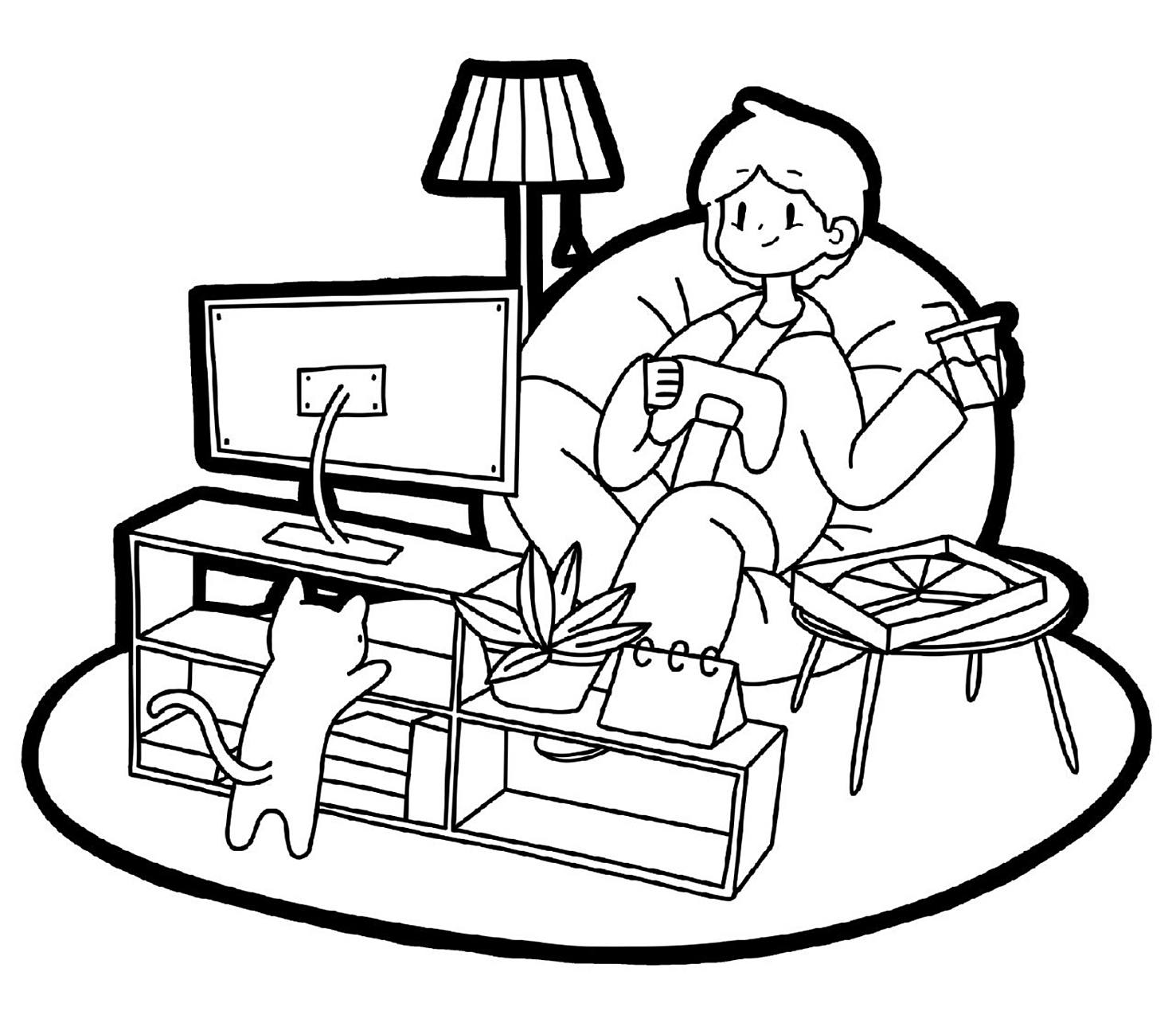 绘画小课堂‖居家小场景简笔画 97学习需要坚持,你克服多大的困难