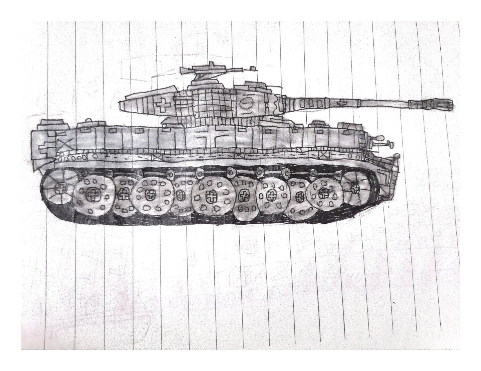 虎式坦克简笔画