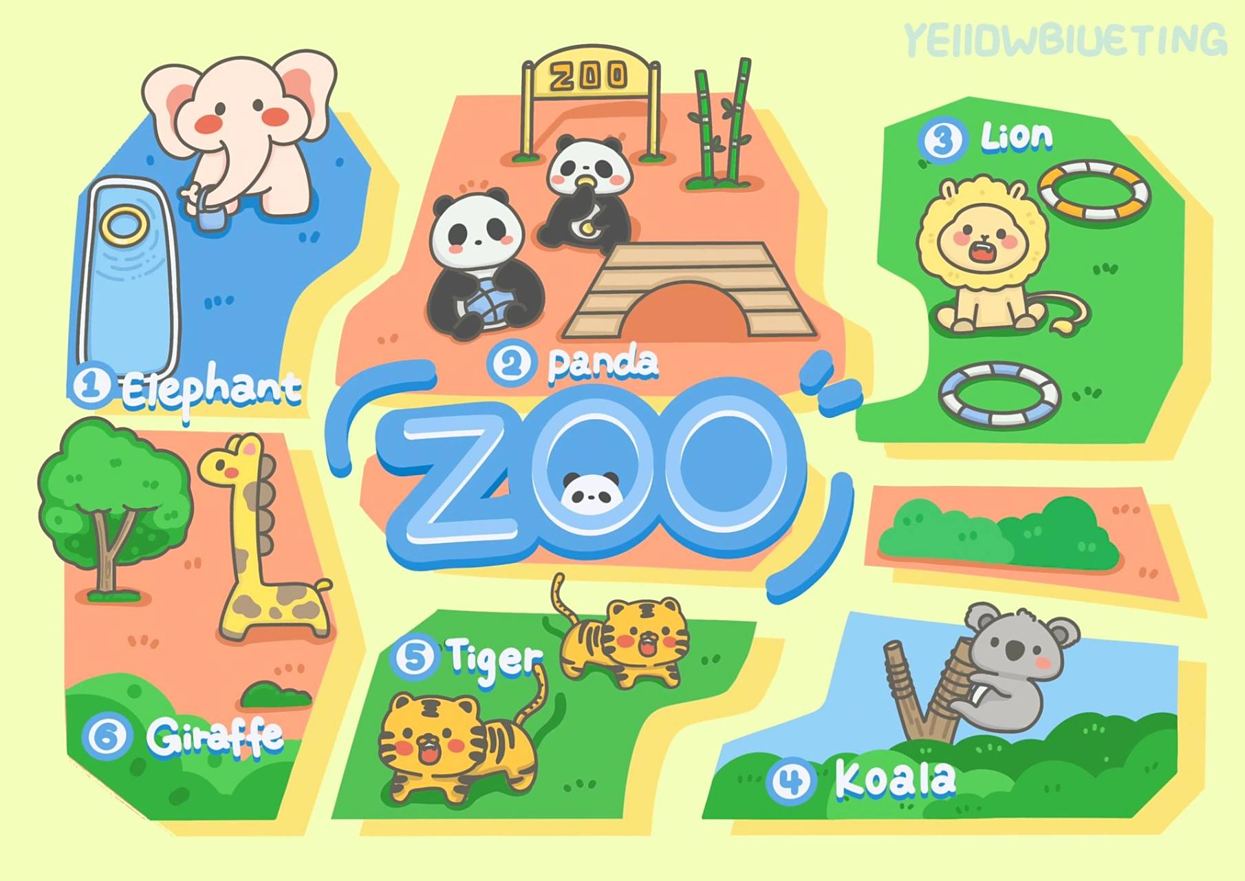 手绘地图——动物园游园地图 最喜欢一次把要求说完的小姐姐啦!