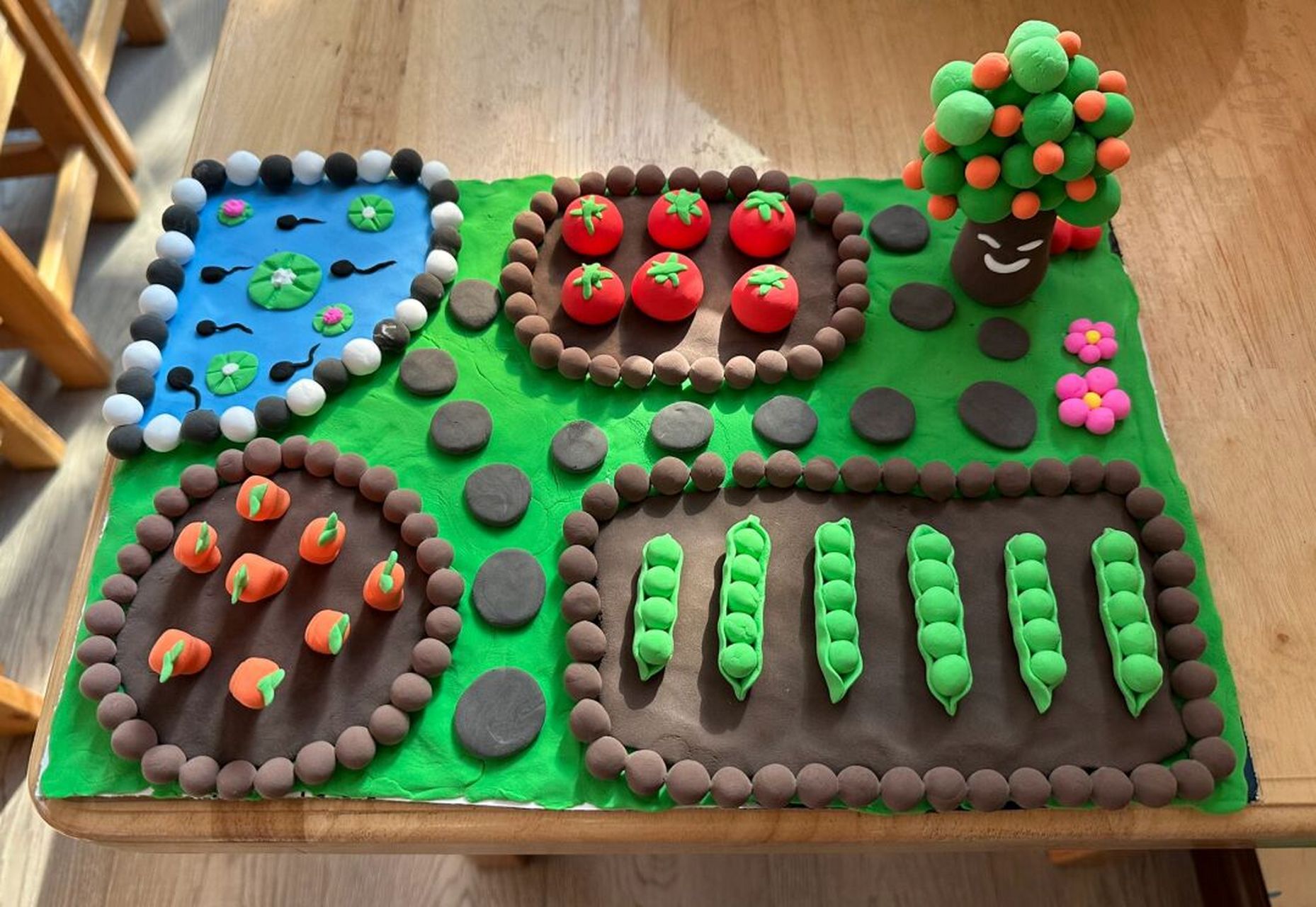 超轻粘土手工作品   花了两小时做的黏土手工作品"小菜园"0997