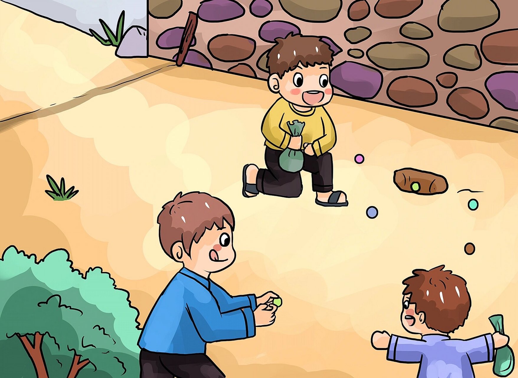 插画|8090童年时光记忆 玩弹珠,吹泡泡,听爷爷奶奶讲故事 8090后最