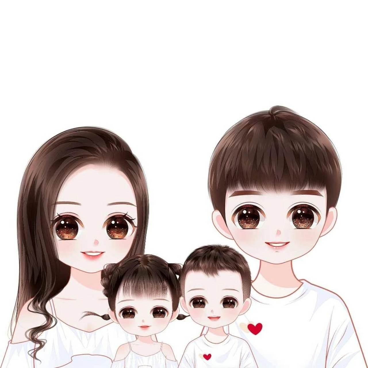 送给自己最可爱的全家福手绘头像 画画幸福一家人,最可爱的全家福手绘