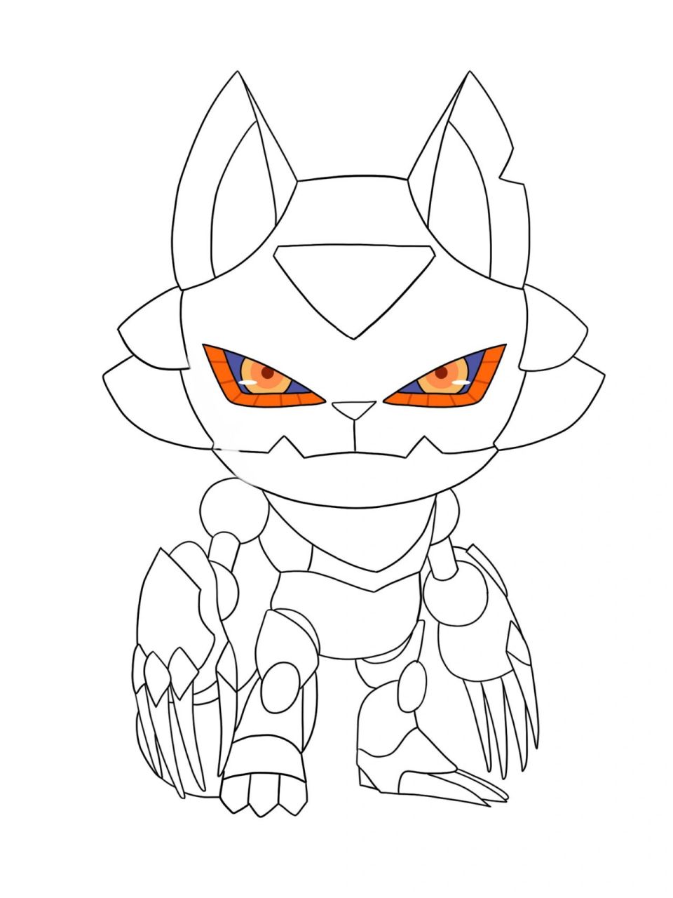 打卡喜羊羊与灰太狼机械化灰太狼(含线稿)