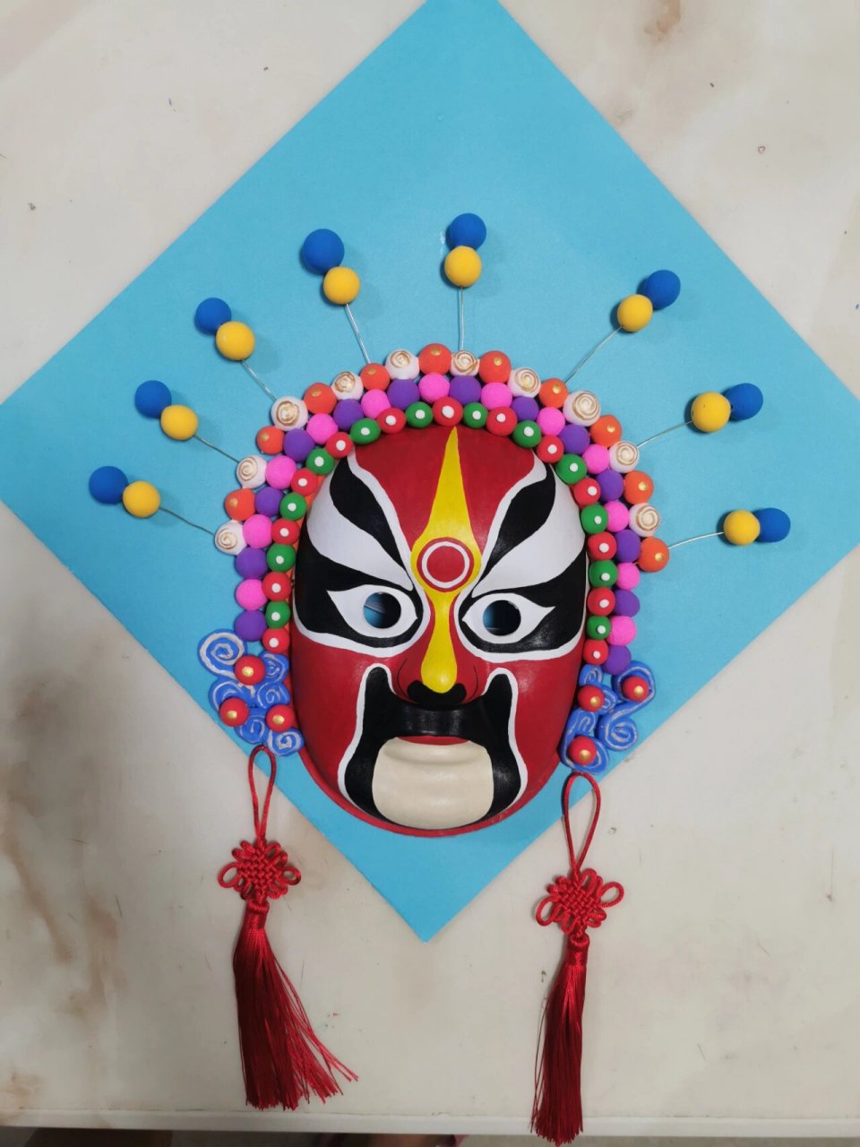 荆轲——京剧脸谱 超轻黏土 丙烯手绘脸谱