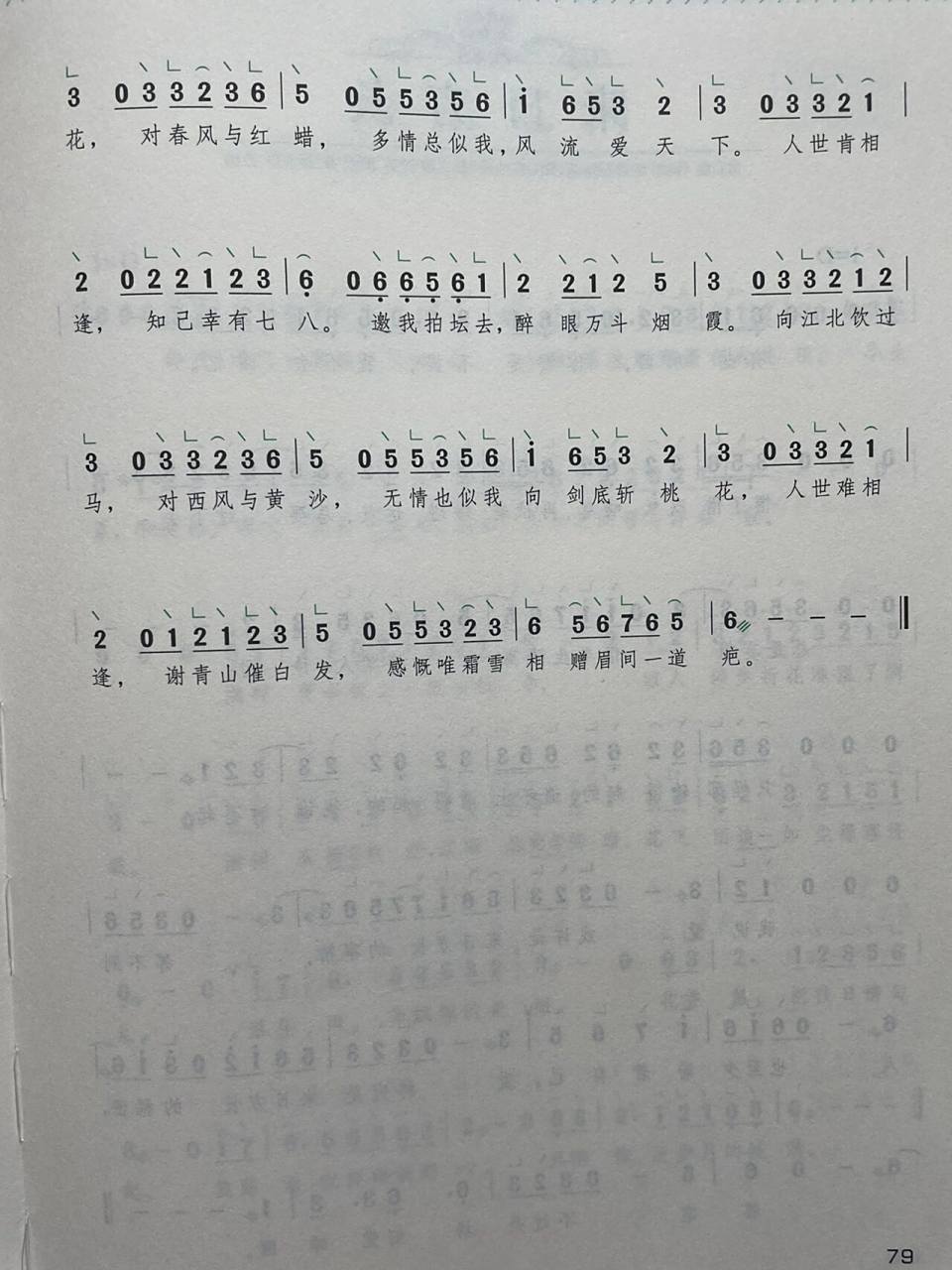 78《不谓侠》 古筝简谱 98g调曲谱,可以跟原版伴奏,很好上手
