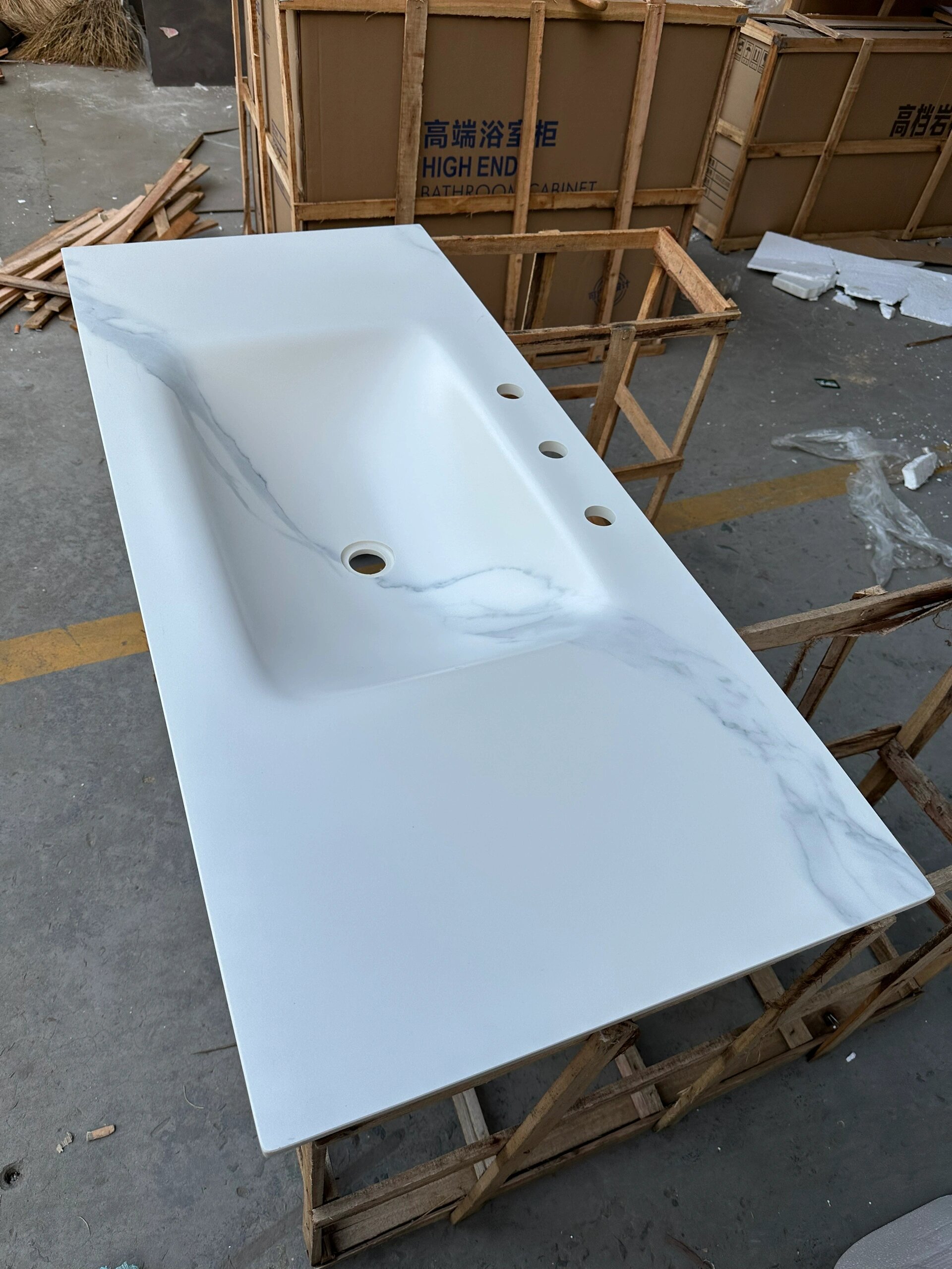 岩板热弯一体盆浴室柜组合洗手盆洗漱台