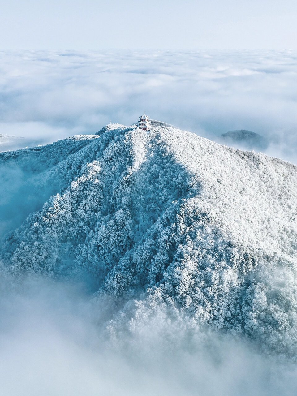 龙头山雪景照片图片