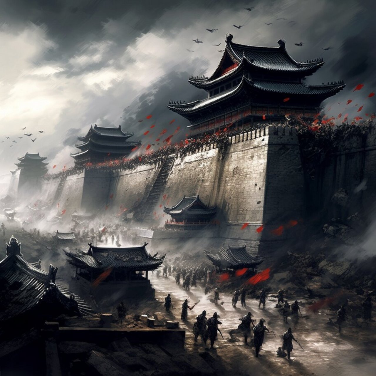 古诗篇 | ai版《雁门太守行》 黑云压城城欲摧,甲光向日金鳞开 	 你还