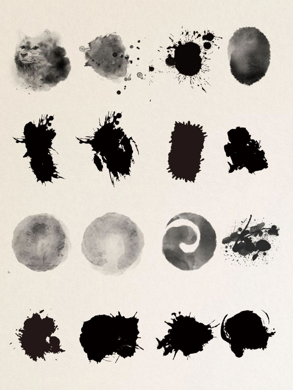 古风墨水晕染飞溅泼墨|国画免扣素材 8915轻舞指尖,墨迹渐渐模糊.