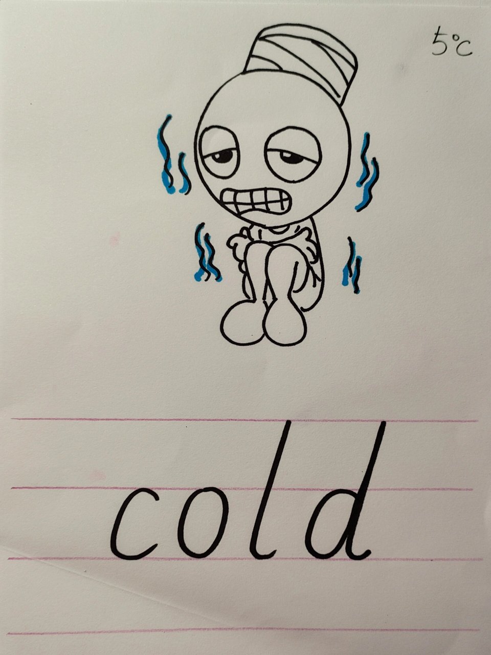 cold单词卡片图片