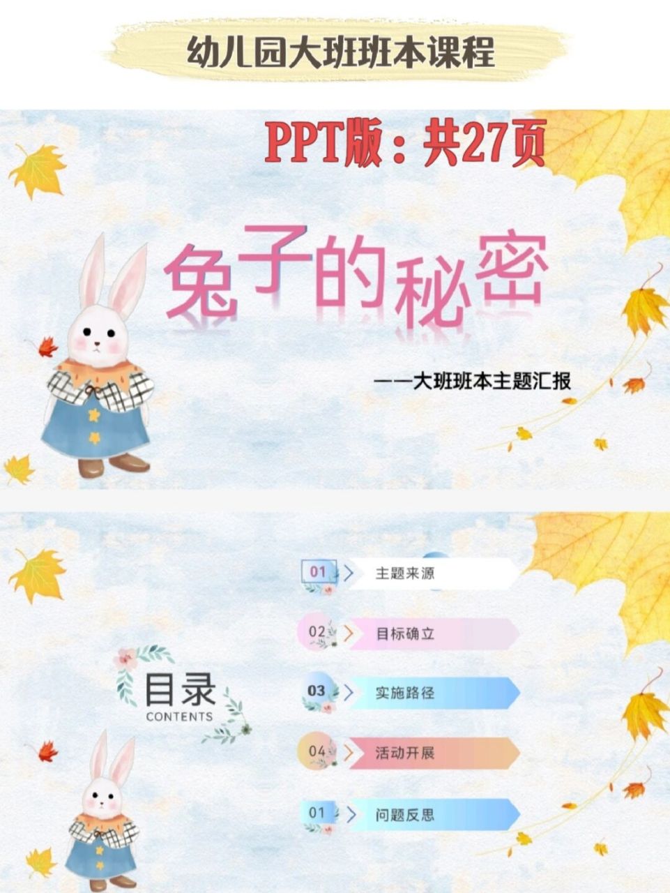 幼儿园班本课程:大班《兔子的秘密 》ppt 活动主题:《兔子的秘密》