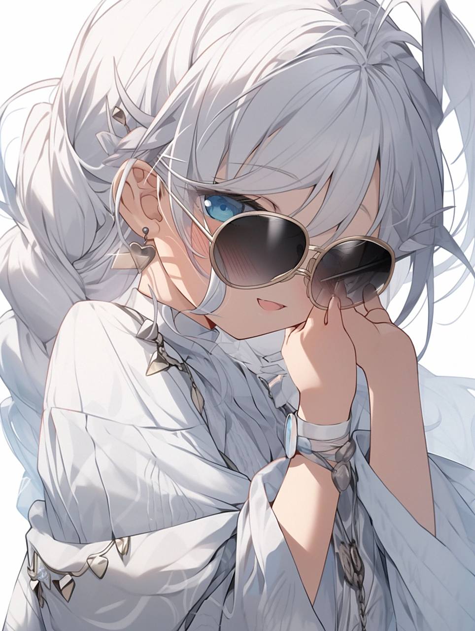 无所谓我好酷 带墨镜酷酷动漫女孩头像