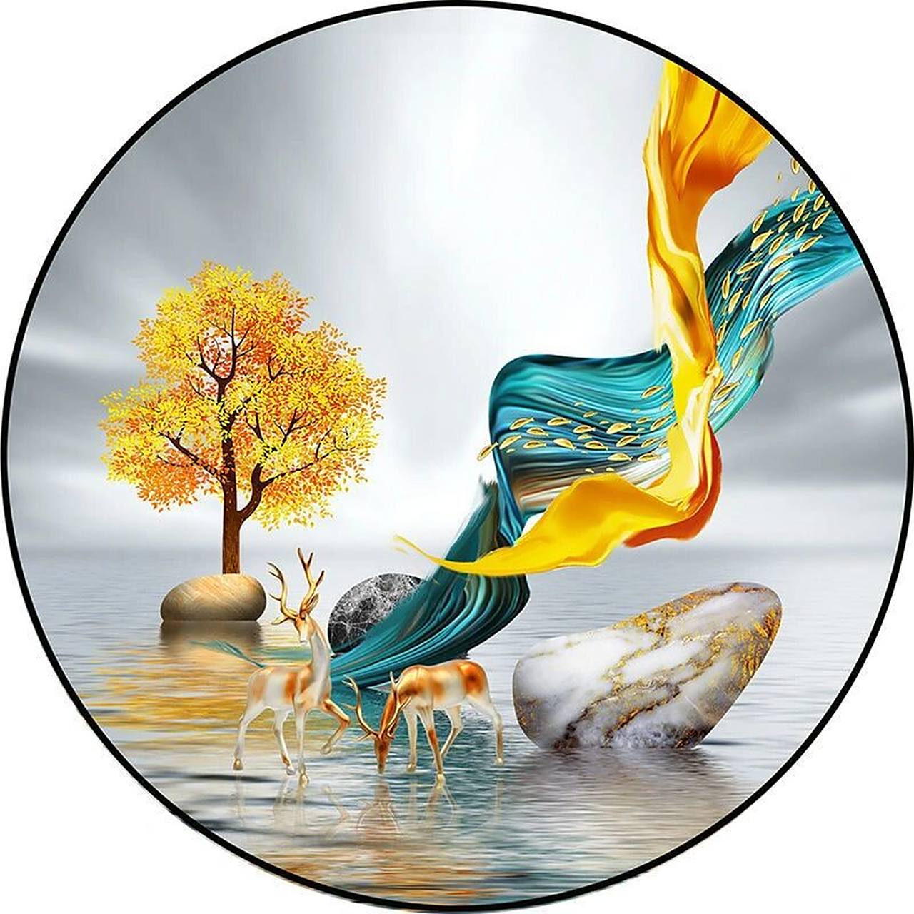 美图分享～健康吉祥,一鹿好运 鹿画的寓意 鹿是风水中代表健康长寿的