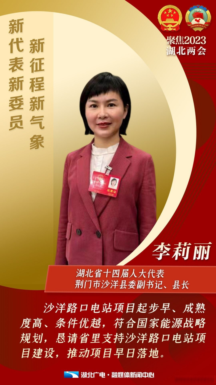 2023年湖北两会# 【#我是代表委员# | 李莉丽:积极推动沙洋路口电站