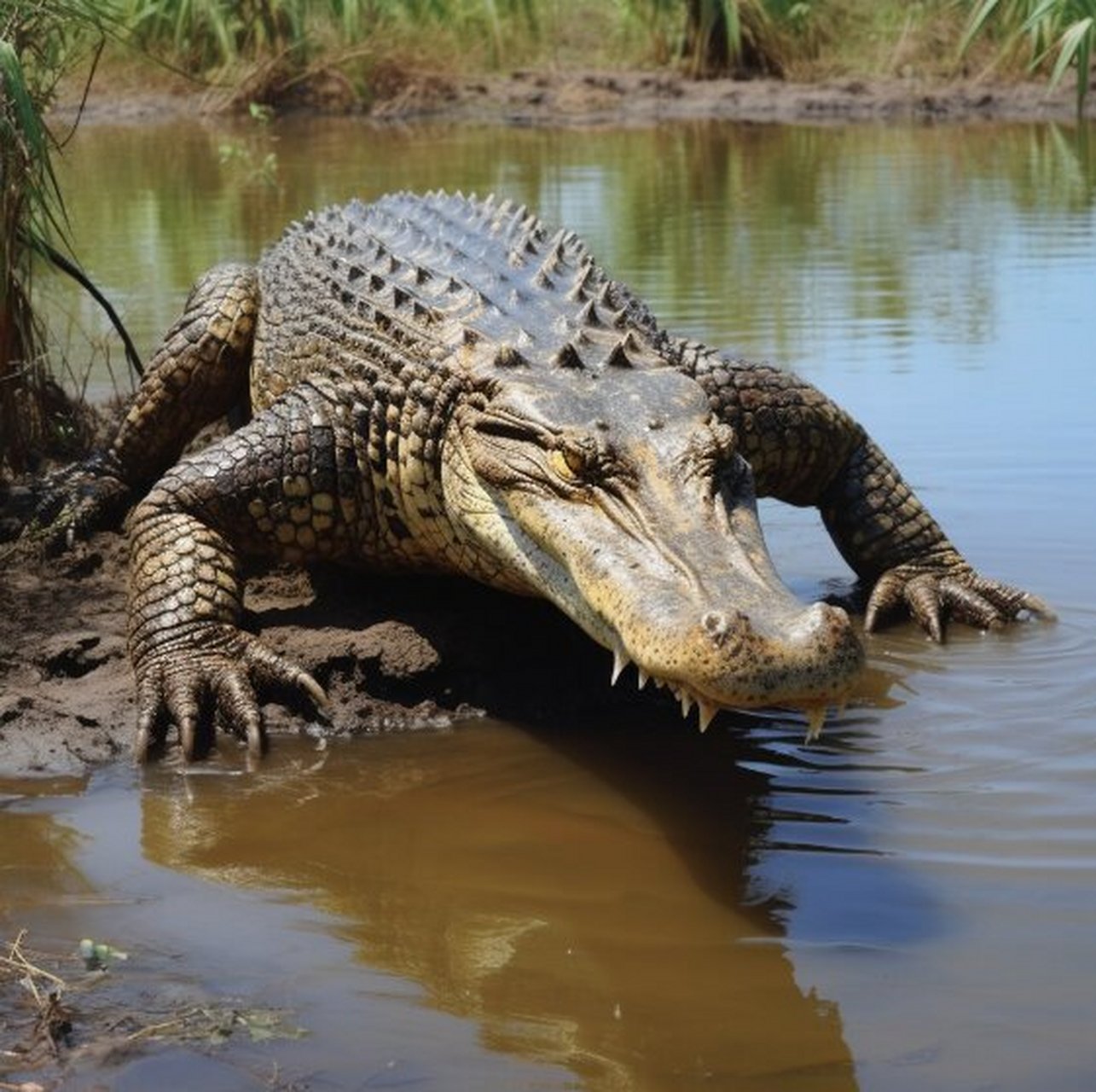 古巴鳄属于中型鳄鱼,全长2.1-2.3米;重量70-80千克.