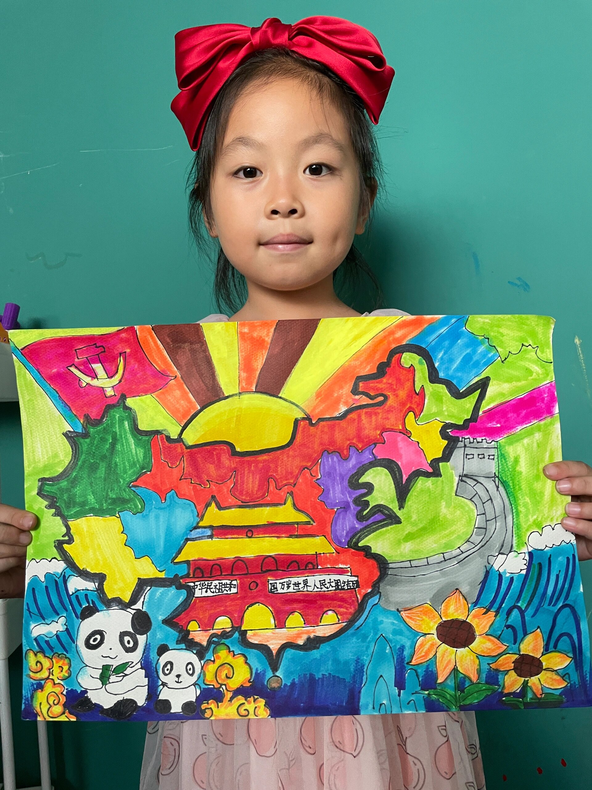 手抄报 ——美丽中国手绘地图7-8岁 参加学校比赛的小朋友棒棒哒 果果