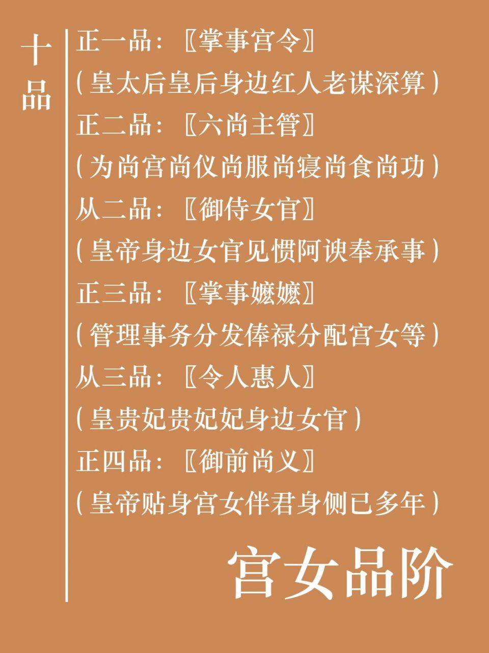 宫圈素材:宫女品阶!                   #古代服饰