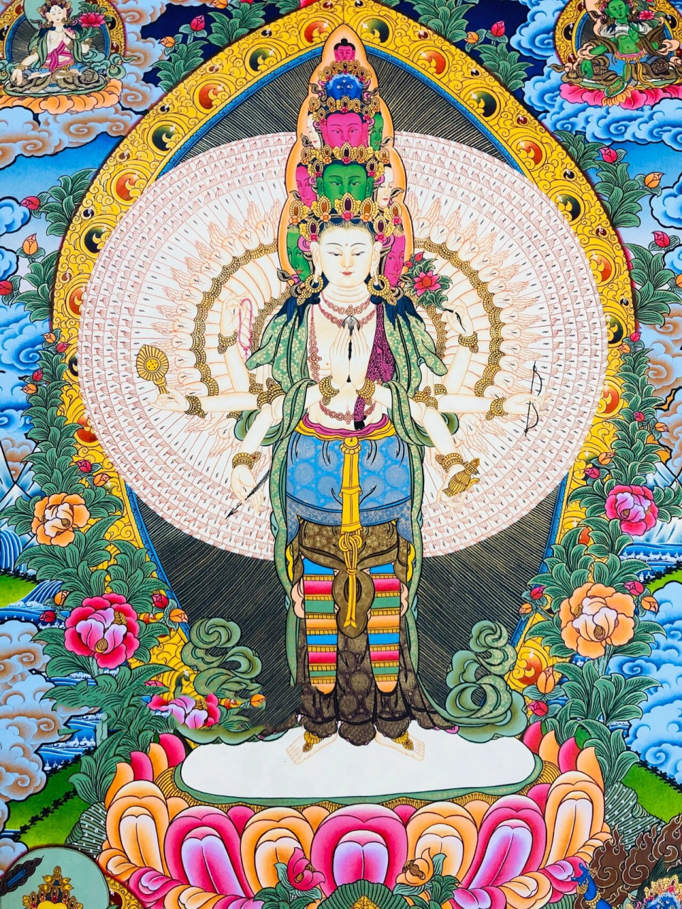 唐卡壁纸来啦,是大慈悲的象征 16615 千手观音又称千手千眼观世音
