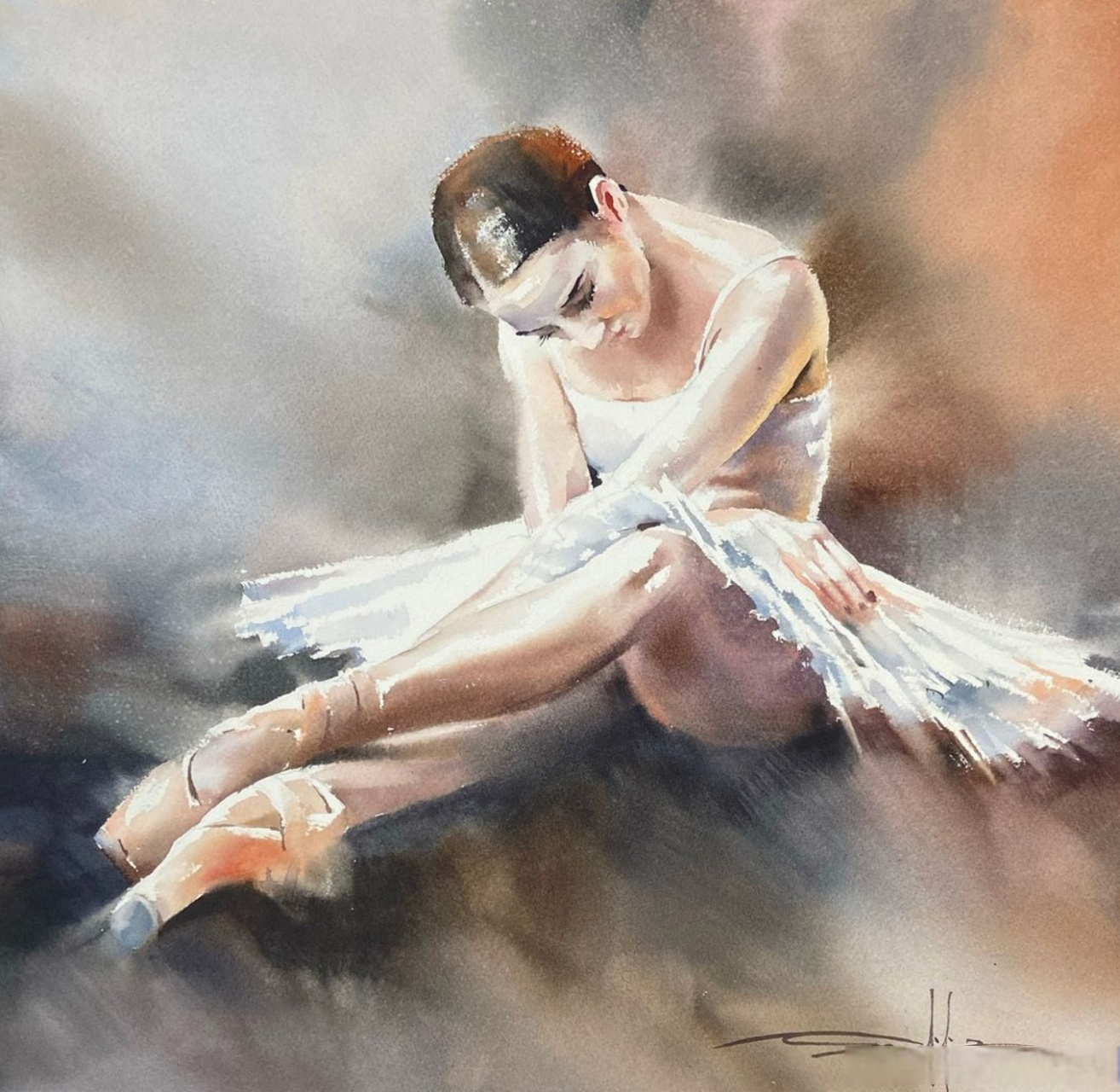 【 芭蕾舞者 michael solovyev水彩画 】