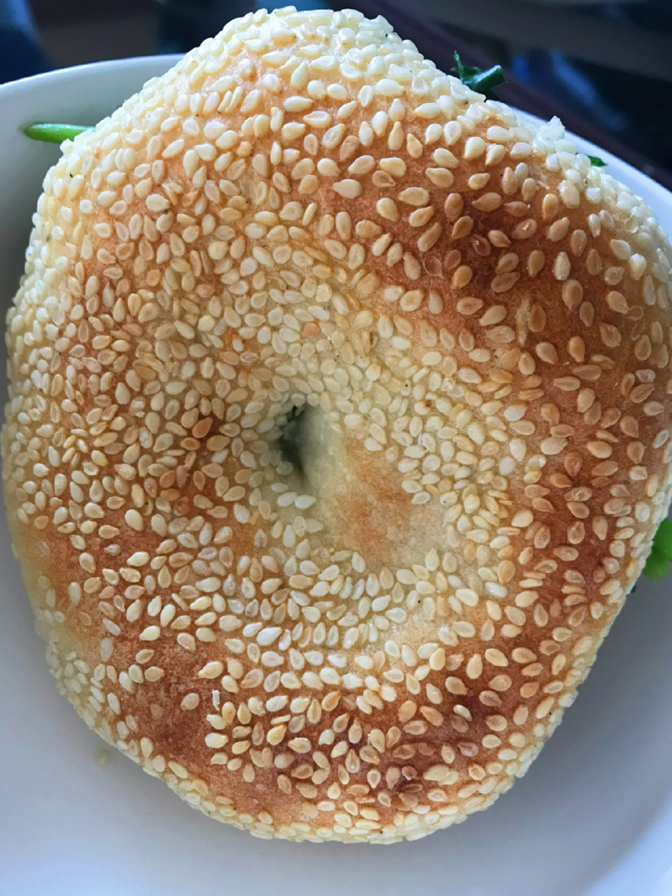 油润润的嫩苗搭配满是芝麻的光饼,表皮香脆还很有韧劲,既有碳水又有